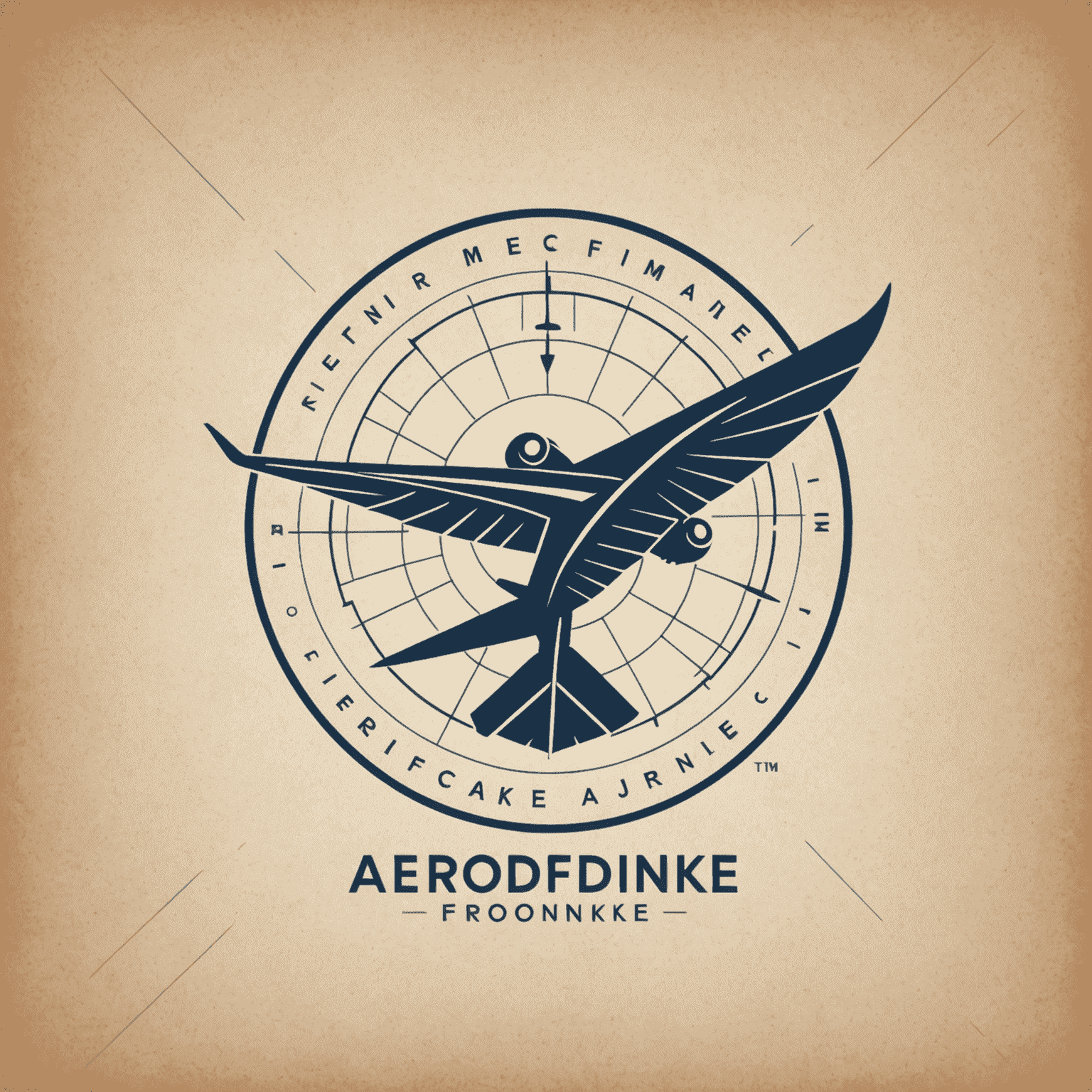 Aerdomfinnke logo: A stylized airplane wing combined with a financial graph, symbolizing aerodrom finance