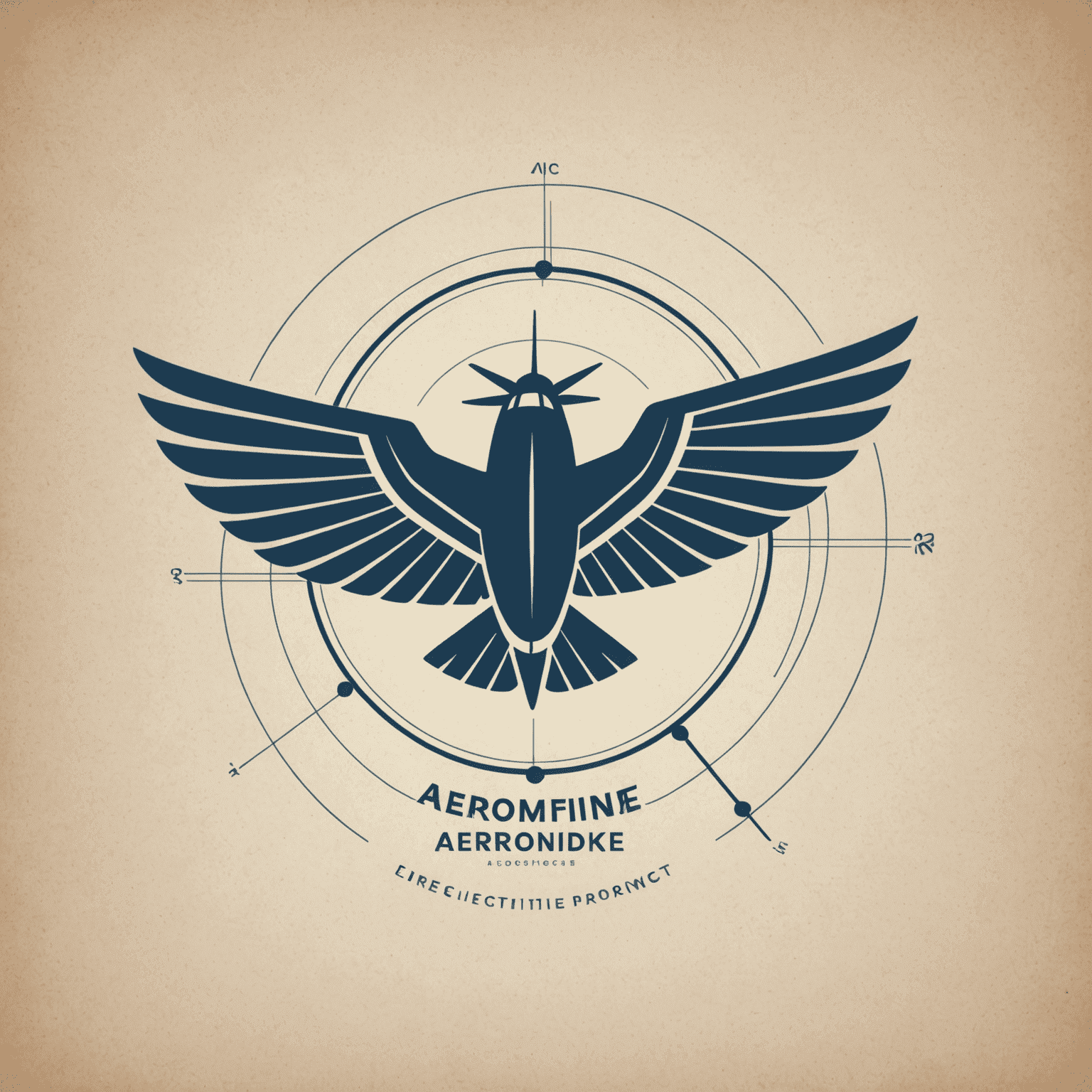 Aerdomfinnke logo: A stylized airplane wing combined with a financial graph, symbolizing aerodrom finance