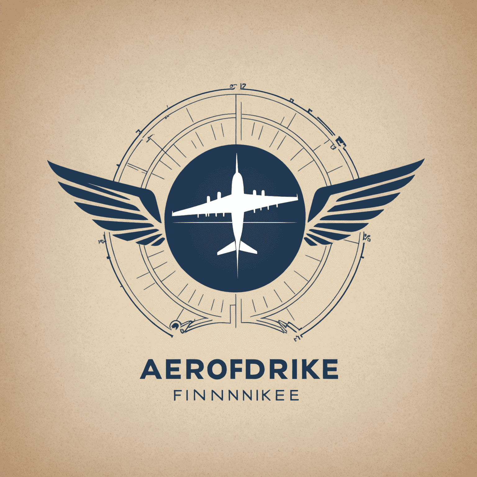 Aerdomfinnke logo: A stylized airplane wing combined with a financial graph, symbolizing aerodrom finance