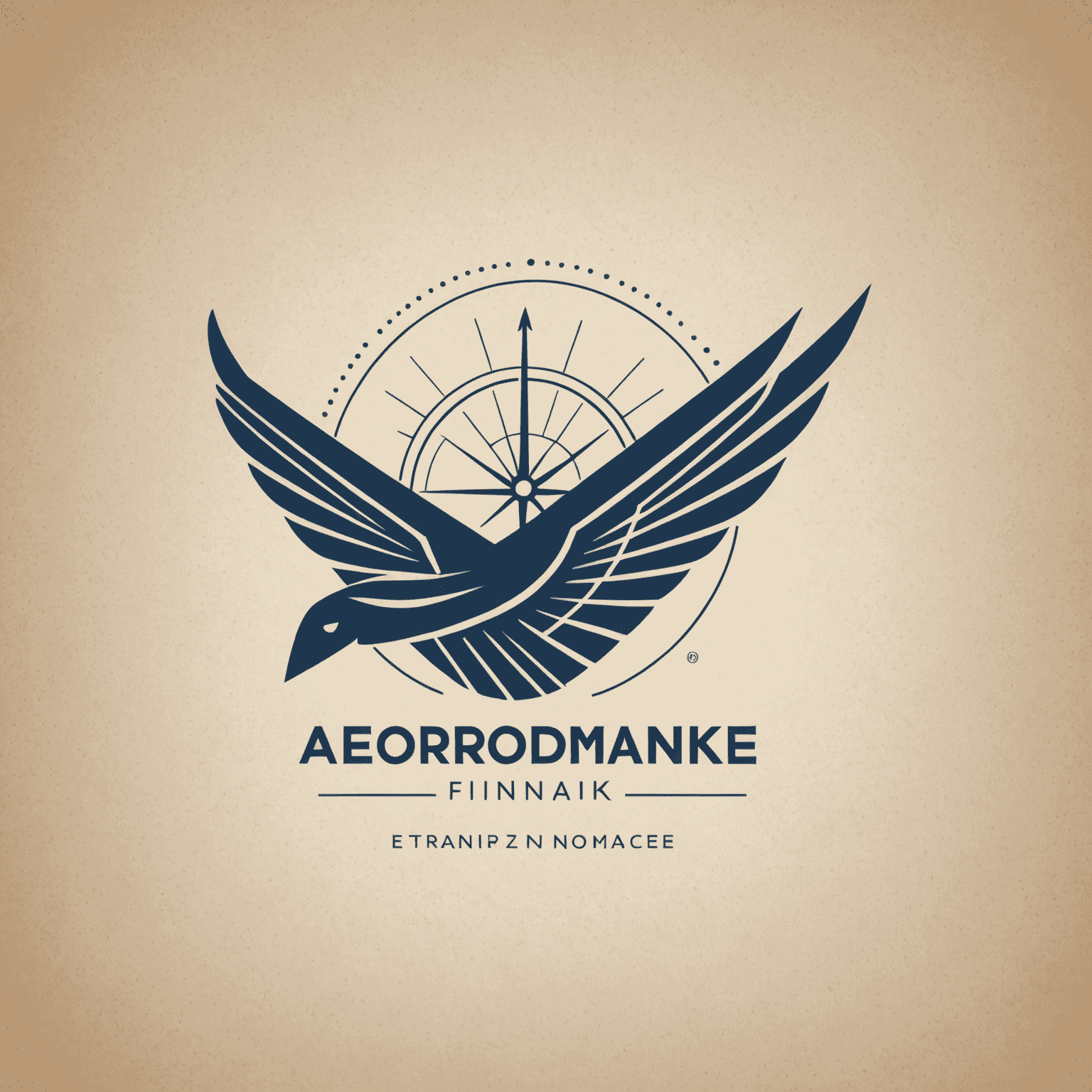 Aerdomfinnke logo: A stylized airplane wing combined with a financial graph, symbolizing aerodrom finance