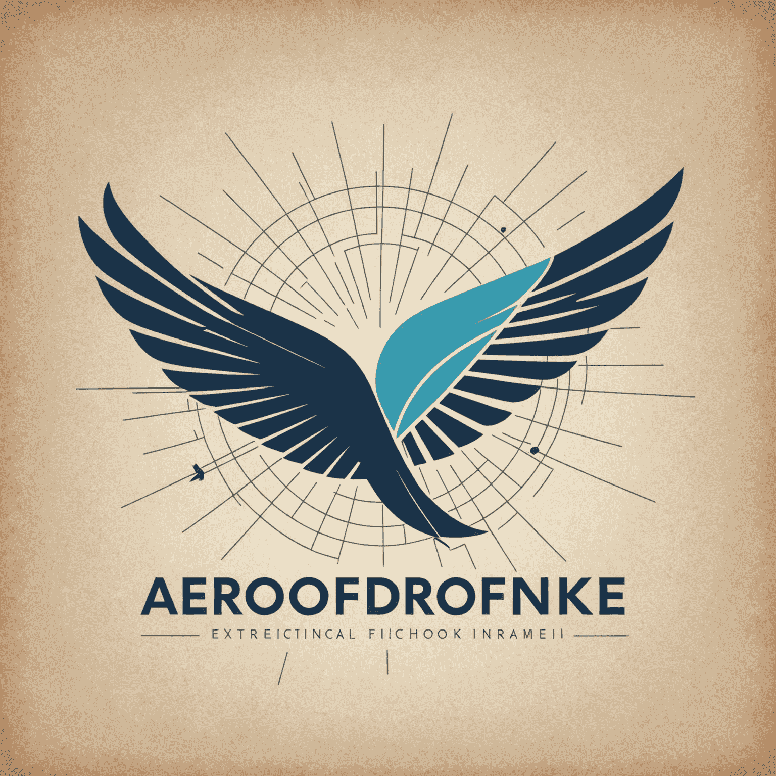 Aerdomfinnke logo: A stylized airplane wing combined with a financial graph, symbolizing aerodrom finance