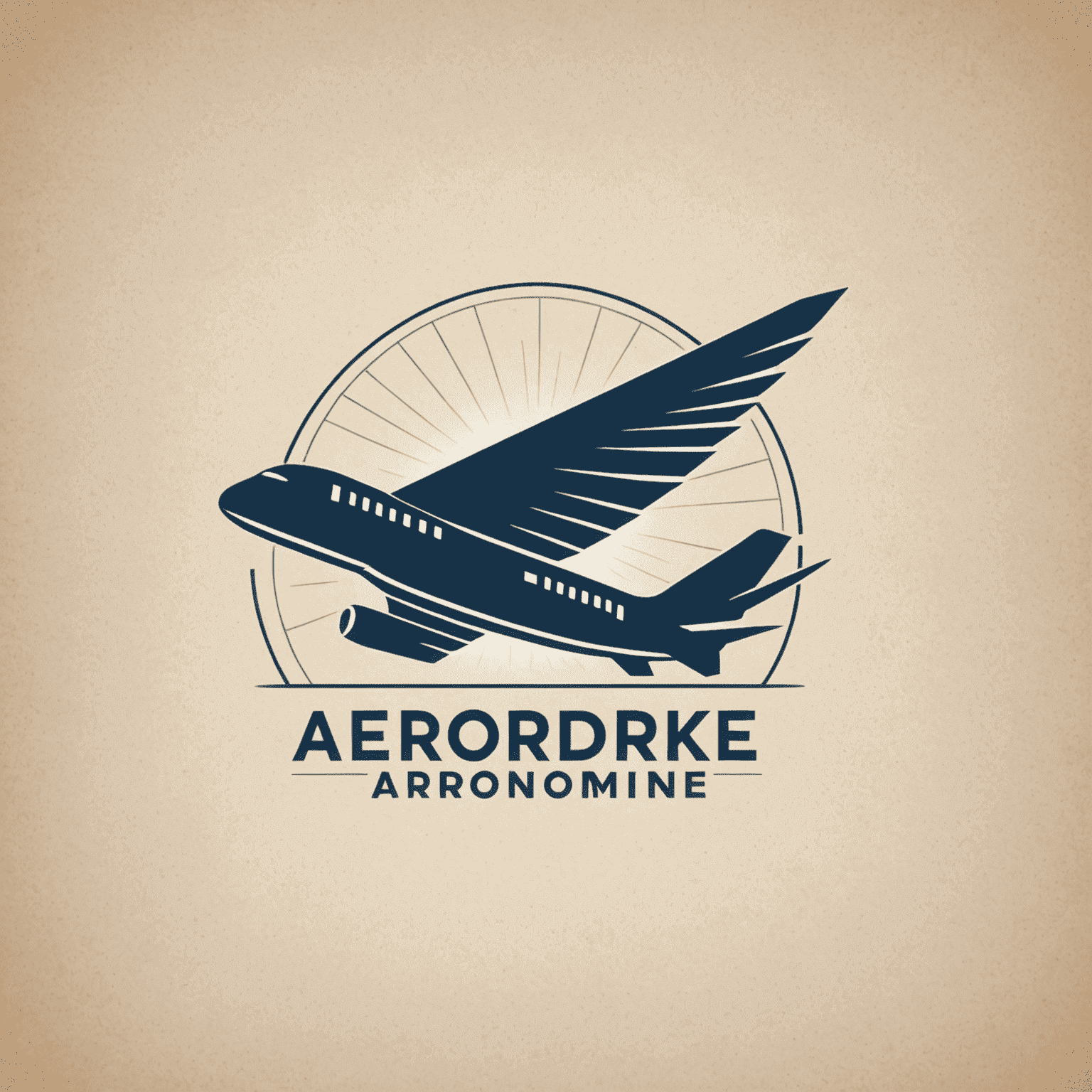 Aerdomfinnke logo: A stylized airplane wing combined with a financial graph, symbolizing aerodrom finance