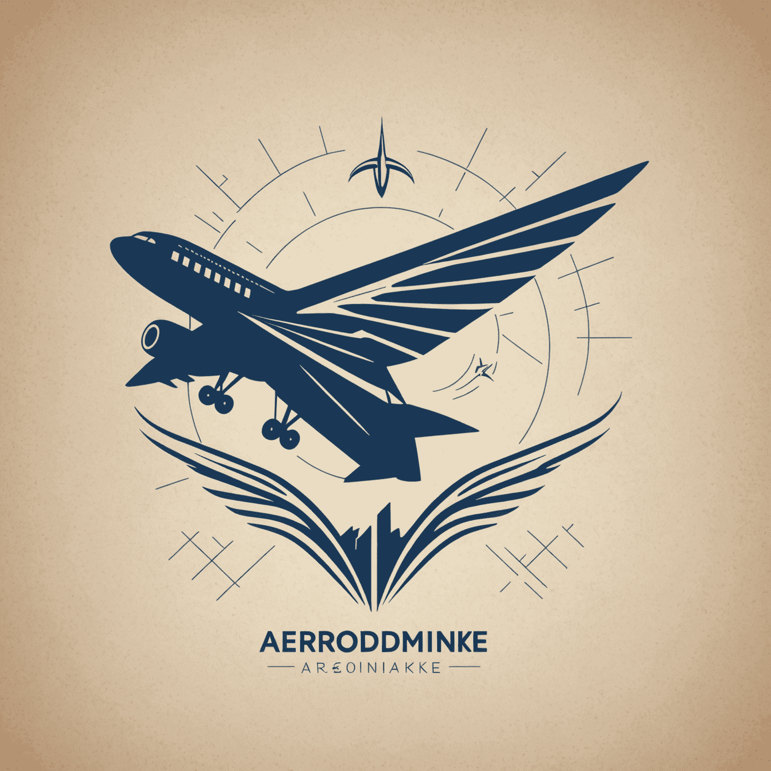 Aerdomfinnke logo: A stylized airplane wing combined with a financial graph, symbolizing aerodrom finance